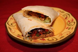 Cooking on the Edge - Sweet and Smoky Apple BBQ Chicken Wraps