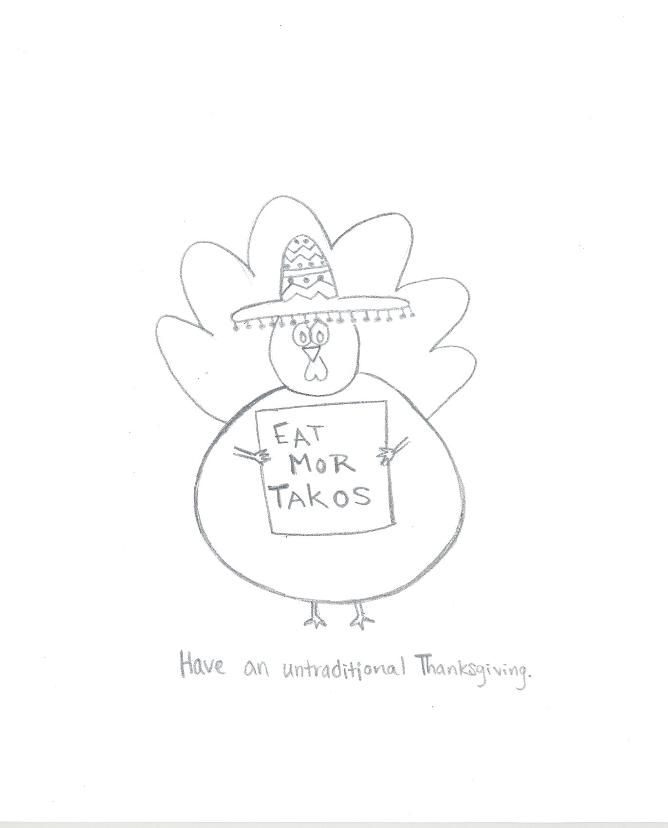 Eat more tacos turkey cartoon0001