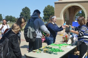The Crowder Cares team participated in Wellness Week last month, handing out stress relief devices and snow cones in the quad.