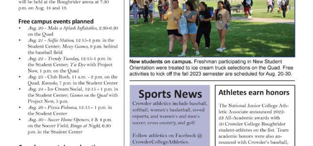August 2023 news, sports, and upcoming events produced by students at Crowder College in Neosho, Mo.