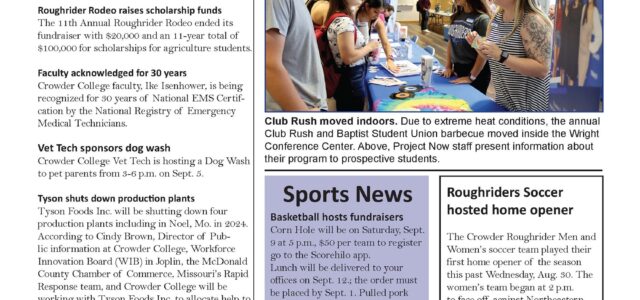September 2023 news, sports, and upcoming events produced by students at Crowder College in Neosho, Mo.